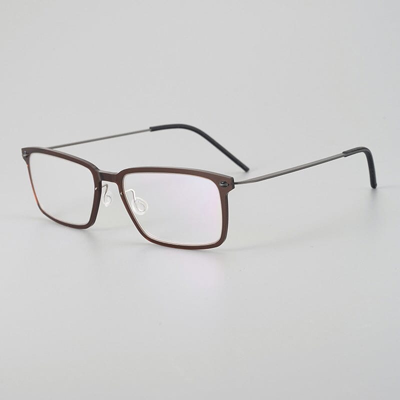 Ismail Ultra light Titanium Geometric Glasses Frame Rectangle Frames Southood Clear tea 