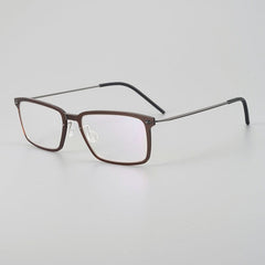 Ismail Ultra light Titanium Geometric Glasses Frame Rectangle Frames Southood Clear tea 