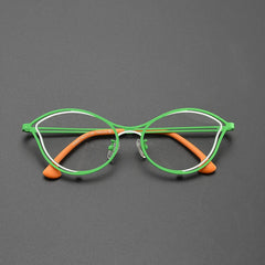 Jeanie Cat Eyes Titanium Glasses Frame Cat Eye Frames Southood Green White 