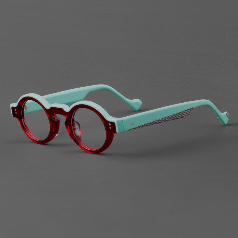 Jerry Vintage Acetate Round Glasses Frame Round Frames Southood Red Green 