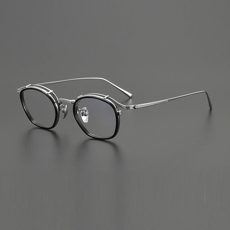 Jock Premium Series Vintage Acetate Glasses Frame Round Frames Southood Black Silver 