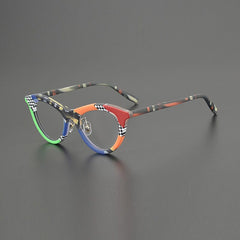 June Colorful Acetate Eyeglasses Frame Cat Eye Frames Southood Matte Stripe 