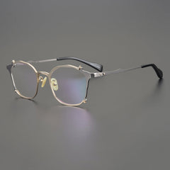 Kadin Retro Titanium Irregular Glasses Frame Geometric Frames Southood Gold gun 