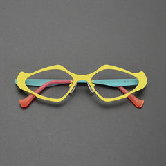 Karen Cat Eyes Titanium Glasses Frame Cat Eye Frames Southood Yellow Blue 