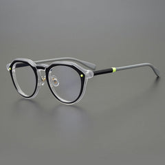 Kaylaa Vintage Acetate Glasses Frame Round Frames Southood Black-clear 