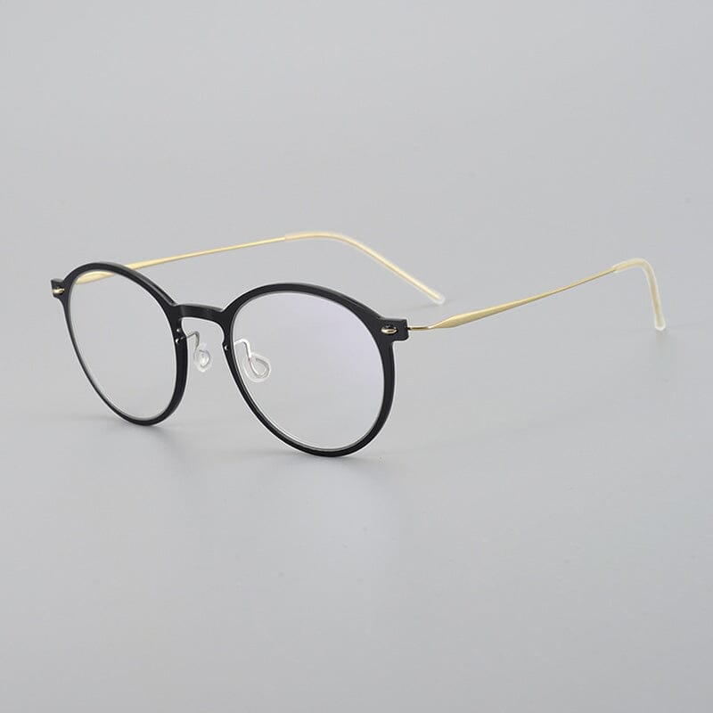 Kilworth Ultra light Titanium Round Glasses Frame Round Frames Southood Black god 