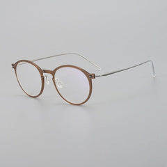 Kilworth Ultra light Titanium Round Glasses Frame Round Frames Southood Clear tea 
