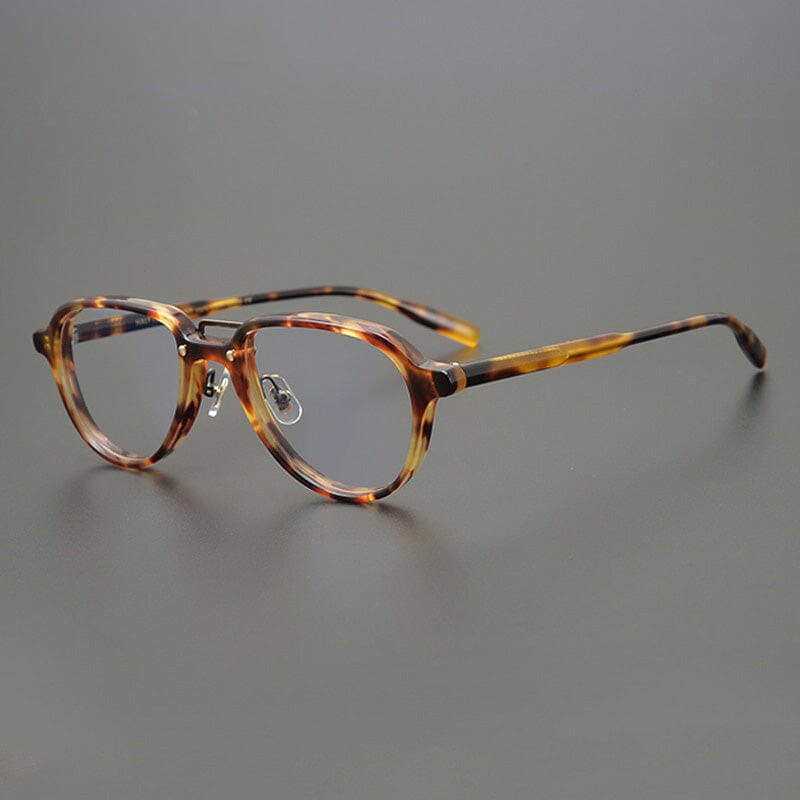 Knight Vintage Acetate Glasses Frame Aviator Frames Southood Yellow Tortoise 