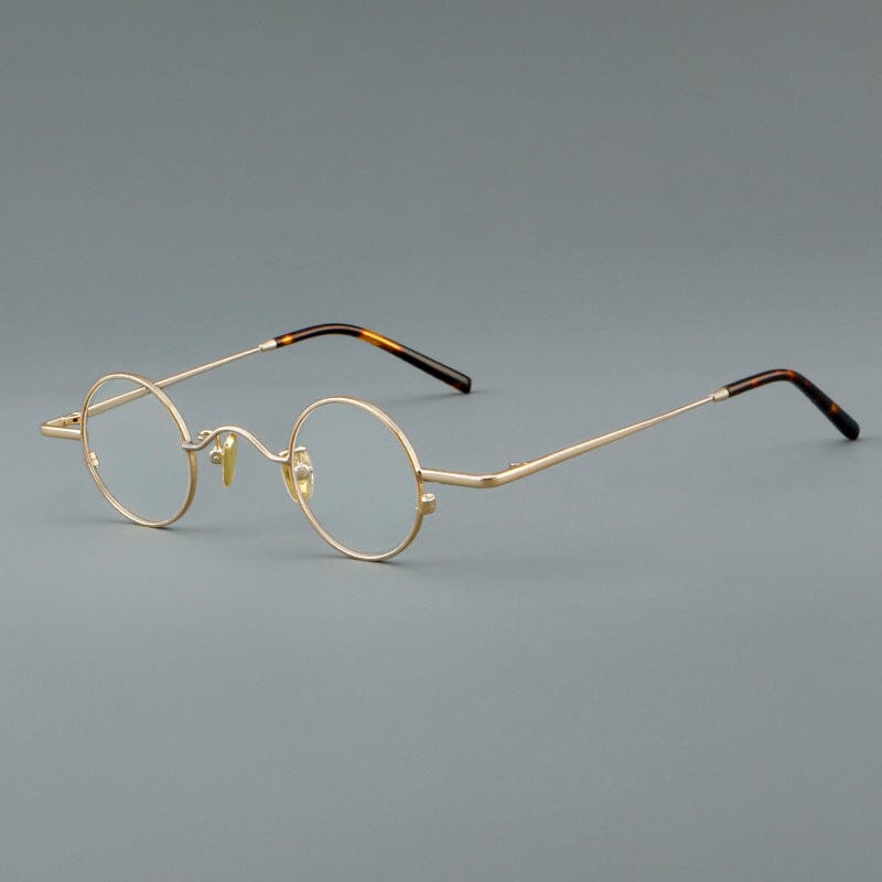 Lance Retro Titanium Glasses Frame oval frame Southood Gold 