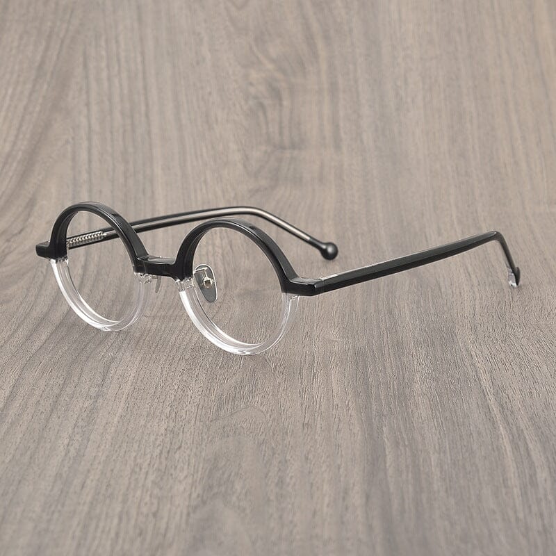 Lang Vintage Round Acetate Frame Round Frames Southood Black clear 