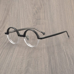 Lang Vintage Round Acetate Frame Round Frames Southood Black clear 