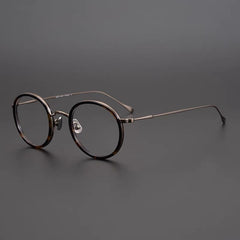 Liv Retro Round Titanium Glasses Frames Round Frames Southood Leopard 