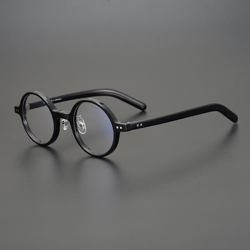Lyulf Vintage Acetate Round Glasses Frame Round Frames Southood Black 