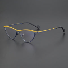 Maegth Vintage Titanium Glasses Frame Cat Eye Frames Southood Matte Gold 