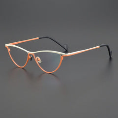 Maegth Vintage Titanium Glasses Frame Cat Eye Frames Southood Matte Orange 
