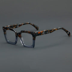 Marlow Retro Thick Acetate Glasses Frame Round Frames Southood Gray Leopard 