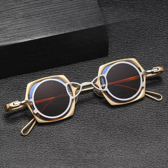 MH Geometric Titanium Glasses Frame With Magnetic Sunglasses Clips Geometric Frames Southood 