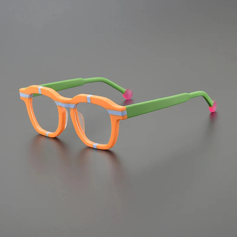Millen Retro Rectangle Glasses Frame Rectangle Frames Southood Matte Orange 