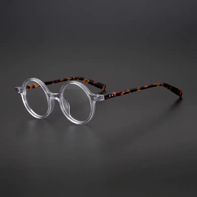 Milo Retro Round Acetate Glasses Frame Round Frames Southood Clear 