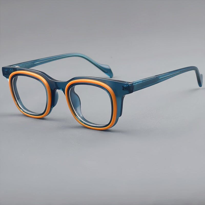 Moor Personalized Designer Acetate Eyeglasses Frame Rectangle Frames Southood Blue Orange 