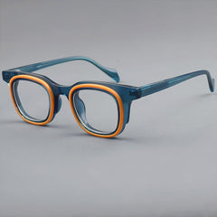 Moor Personalized Designer Acetate Eyeglasses Frame Rectangle Frames Southood Blue Orange 