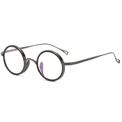 Naoko Ultralight Titanium Round Glasses Frame Round Frames Southood Gun 