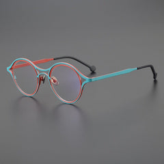 Newman Vintage Titanium Glasses Frame Geometric Frames Southood Red Blue 
