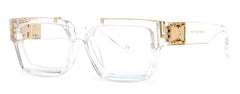Nicola Designer Blue White Eyeglasses Frame Rectangle Frames Southood Clear gold 