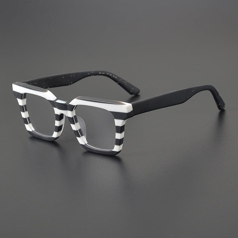 Nils Retro Rectangle Glasses Frame Rectangle Frames Southood Matte Black White 