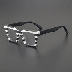 Nils Retro Rectangle Glasses Frame Rectangle Frames Southood Matte Black White 