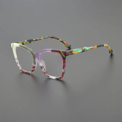 Olita Multicolor Square Acetate Glasses Frame Rectangle Frames Southood Matte Green Purple 