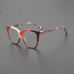 Olita Multicolor Square Acetate Glasses Frame Rectangle Frames Southood Matte Pink 
