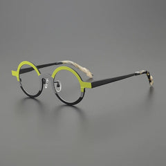 Oram Titanium Round Glasses Frame Round Frames Southood Green Black 