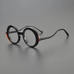 Pax Retro Round Acetate Glasses Frame Round Frames Southood Black 