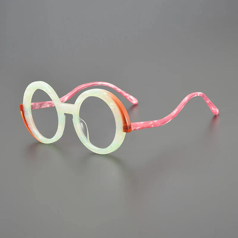 Pax Retro Round Acetate Glasses Frame Round Frames Southood Green 
