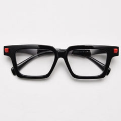 Paz Vintage Square Glasses Frame Rectangle Frames Southood Black Red 