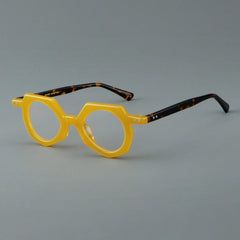 Pero Irregular Acetate Glasses Frame Geometric Frames Southood Yellow 