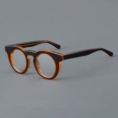 Pwaty Vintage Acetate Glasses Frame Round Frames Southood Brown tea 