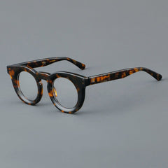 Pwaty Vintage Acetate Glasses Frame Round Frames Southood Leopard 