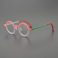 Qiao Round Titanium Glasses Frame Round Frames Southood Red White 