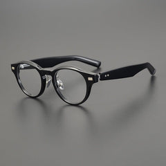 Raff Browline Acetate Glasses Frame Round Frames Southood Black 