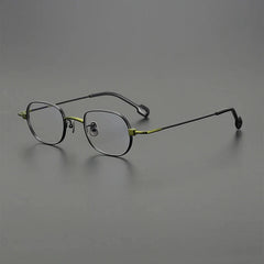 Randy Titanium Rectangle Glasses Frame Rectangle Frames Southood Black Green 