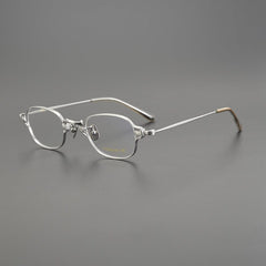 Reid Retro Rectangle Titanium Glasses Frame Rectangle Frames Southood Silver 
