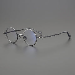 Rey Retro Round Titanium Eyeglasses Frame Round Frames Southood Gun 