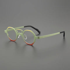 Rich Retro Titanium Optical Glasses Frame Geometric Frames Southood Light Green 