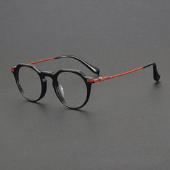 Rita Retro Titanium Glasses Frame Rectangle Frames Southood Black Red 