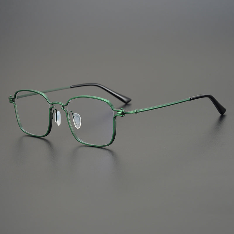 Royal Titanium Square Glasses Frame Rectangle Frames Southood Green 