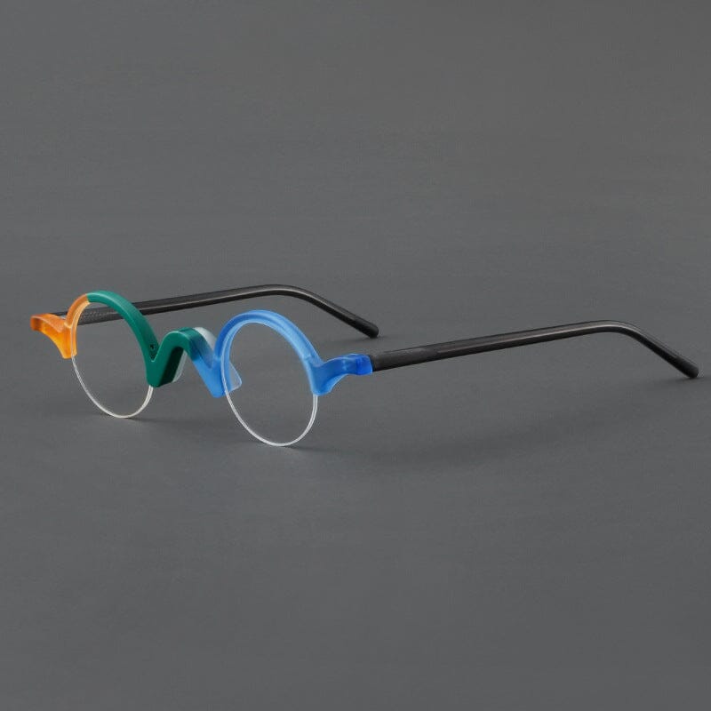 Shaw Retro Round Acetate Glasses Frame Round Frames Southood Blue Orange 