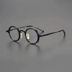 Shig Round Titanium Glasses Frame Round Frames Southood Black 