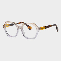Taijuan Vintage Acetate Glasses Frame Geometric Frames Southood Clear Tea Gray 